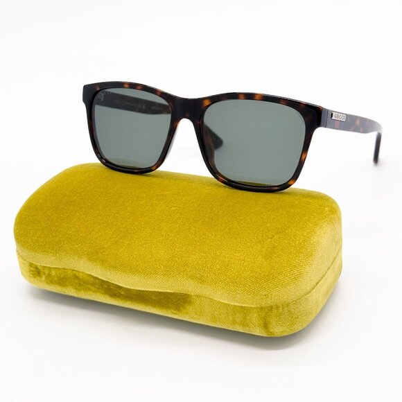 NEW GG0746S 003 UNISEX DARK GREEN HAVANA SUNGLASSES GUCCI - Picture 2 of 11